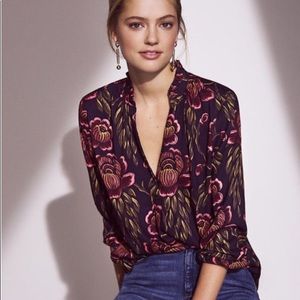 Rose Garden Floral Pleated Collar Blouse
